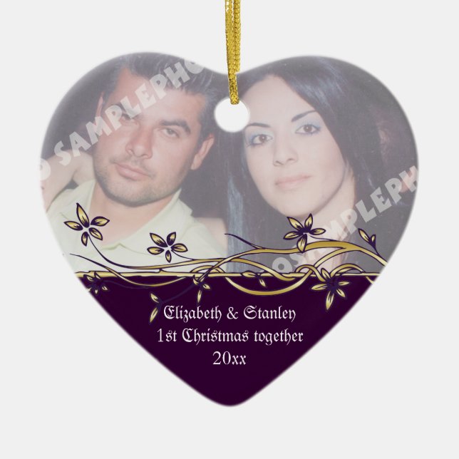 Hochzeitscoulis 1. Weihnachtsdekoration des Fotos Keramikornament (Vorne)