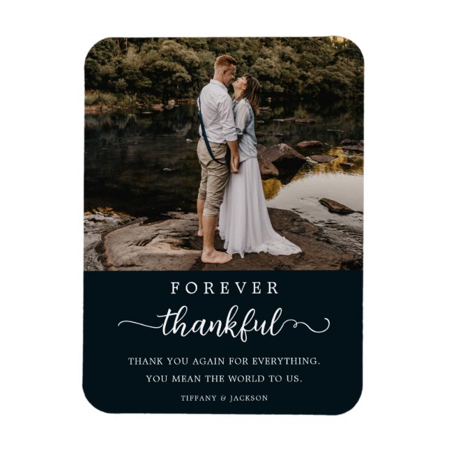 Hochzeitscouple-Foto für immer Dankbares Drehbuch Magnet (Vertikal)