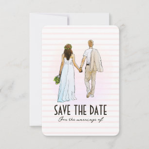 Hochzeitscouple Illustration Save the Date Card