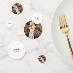 Hochzeitscouple Monogramm Foto hinzufügen Konfetti