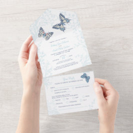 Hochzeitscreme-Schmetterlinge Wirbel essen UAWG All In One Einladung