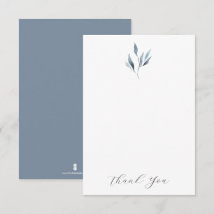 Hochzeitsdanken Cards Dusty Blue Botanicals Dankeskarte
