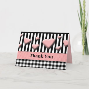 Hochzeitsdanken, dass Sie in rosa Herzen Design bl Dankeskarte