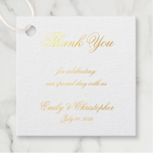 Hochzeitsdanken: Elegante Handwriting Script Chic Geschenkanhänger