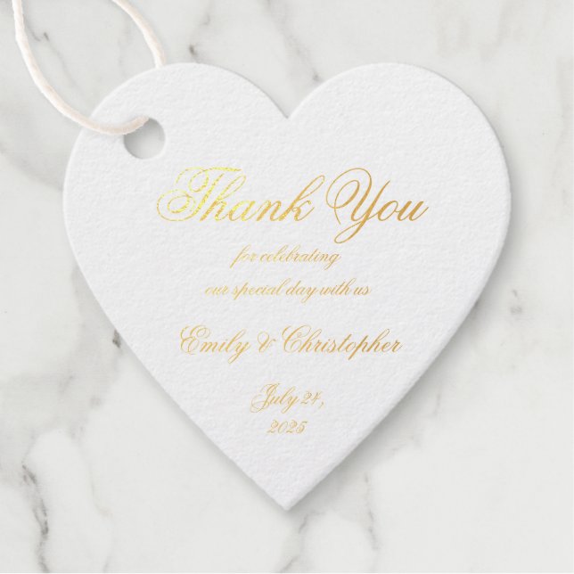 Hochzeitsdanken: Elegante Handwriting Script Chic Geschenkanhänger (Vorderseite)