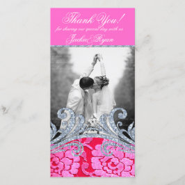 Hochzeitsdanken: Floral Lace Blume Glitzer Dankeskarte
