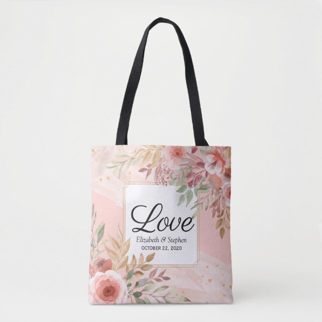 Hochzeitsdanken Geschenke Moderne elegante Blume Tasche (Vorderseite)