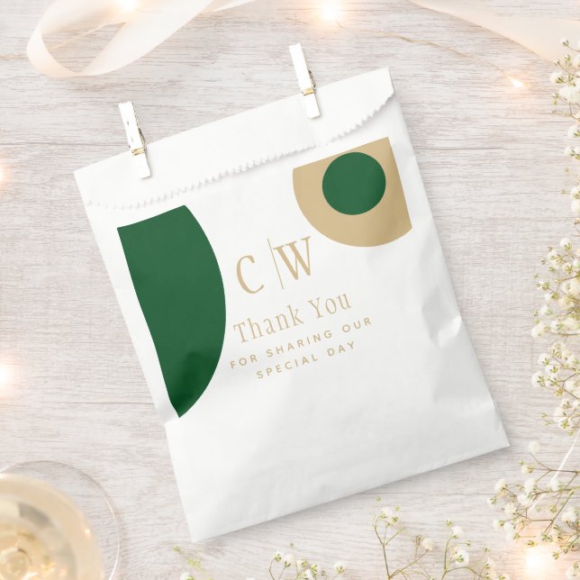 Hochzeitsdanken Ihnen Emerald Green Gold Geschenk  Geschenktütchen (Ausgeschnitten)