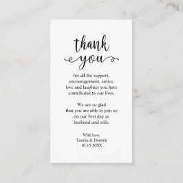 Hochzeitsdanken, modern, einfach rustikal begleitkarte