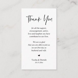 Hochzeitsdanken, Moderne, einfache Skriptumgebung  Begleitkarte