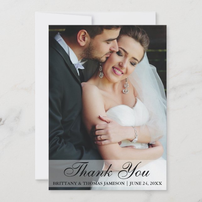 Hochzeitsdanken Sie Bride & Groom Foto Card WS Dankeskarte (Vorderseite)