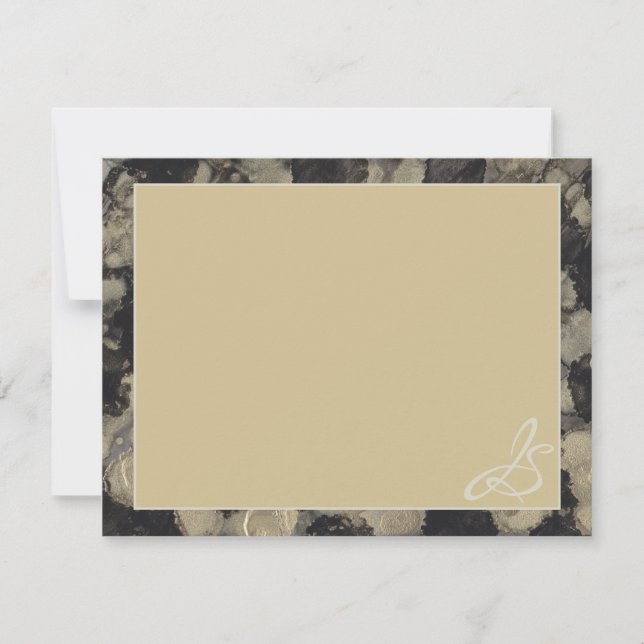 Hochzeitsdanken Sie Card Shades of Golds and Black Dankeskarte (Vorderseite)