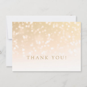 Hochzeitsdanken Sie Hinweis Gold Bokeh Sparkle Lig Mitteilungskarte