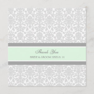 Hochzeitsdanken Sie Karten Green Gray Damask