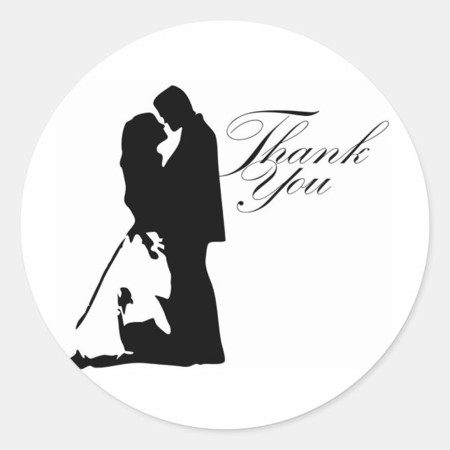 Hochzeitsdanken - Sticker-Siegel Runder Aufkleber (Vorderseite)