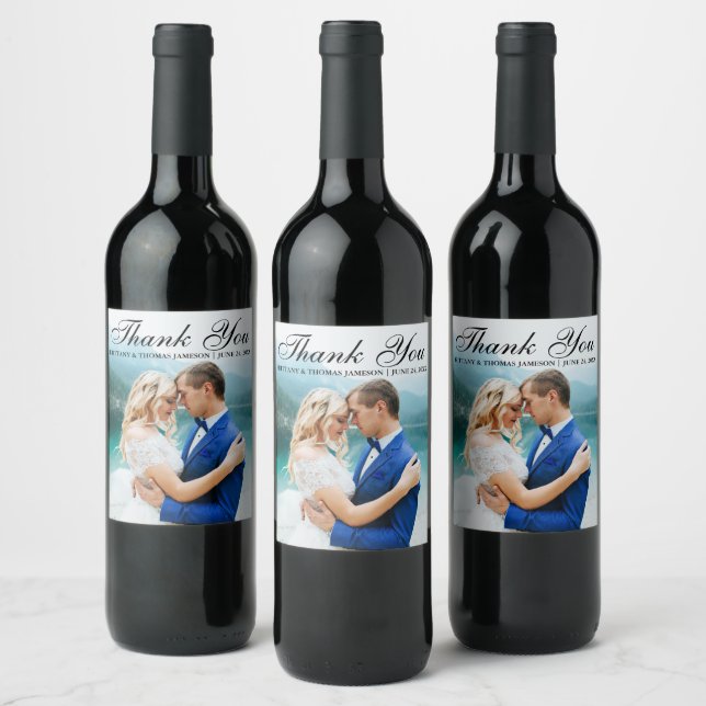 Hochzeitsdanken Wein & Sparkling Weinetiketten Weinetikett (Flaschen)