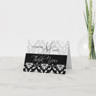 HochzeitsDankeschön Karten Damask Monogram