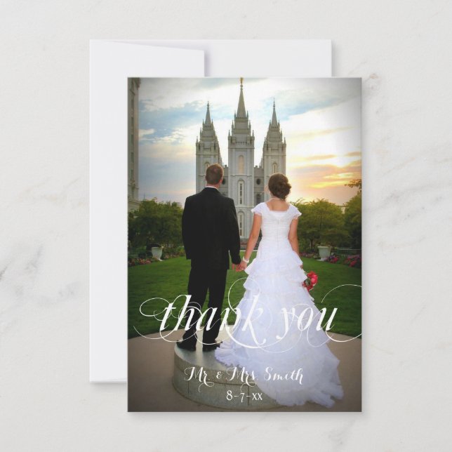 Hochzeitsdankkarten, kundenspezifisches Foto Dankeskarte (Vorderseite)