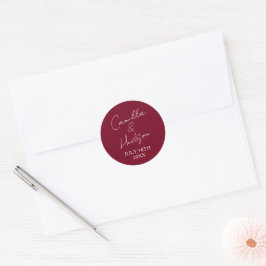 Hochzeitsdatum Favor Envelope mit einfachem Namen Runder Aufkleber