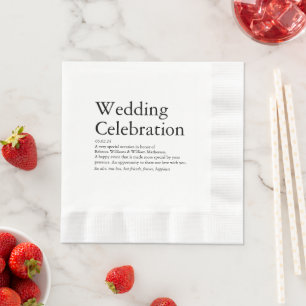 Hochzeitsdefinitions-Party Serviette