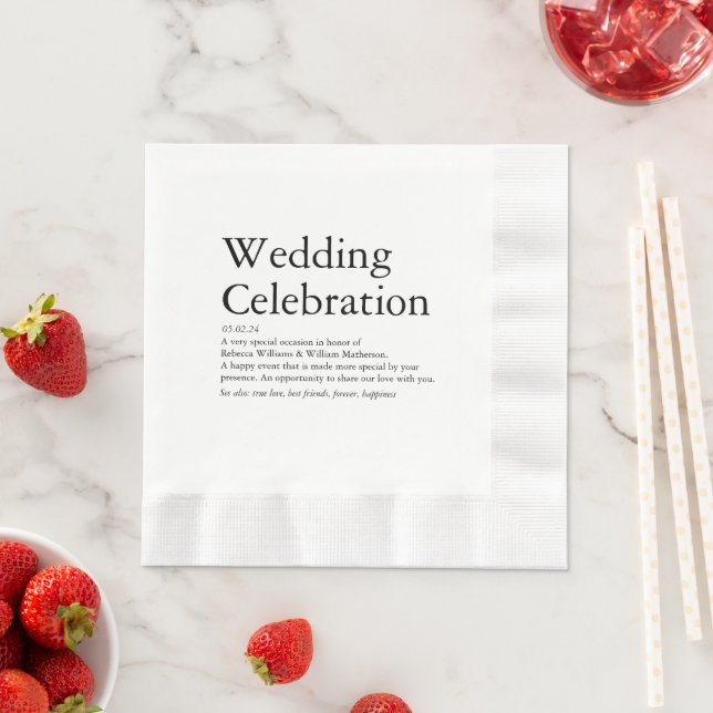 Hochzeitsdefinitions-Party Serviette (Beispiel)