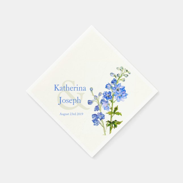 Hochzeitsdelphinium Serviette (Ecke)
