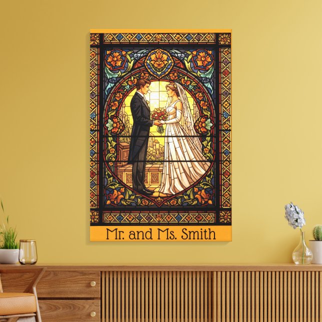 Hochzeitsdesign aus traditionellem Hartglas Leinwanddruck (Insitu (Wohnzimmer))