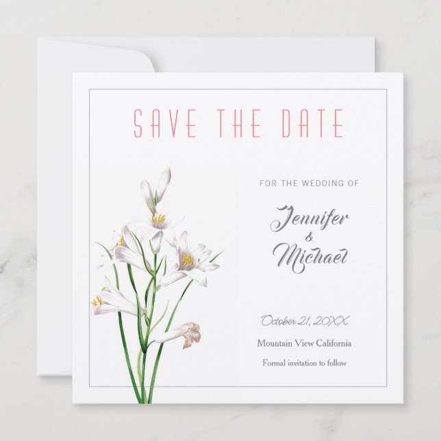 Hochzeitsdesign für Berufliche Blume Save the Date Einladung (Vorderseite)