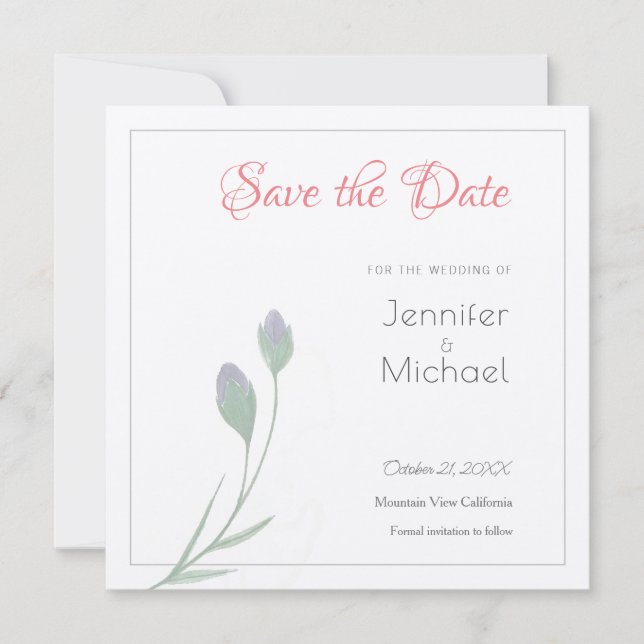 Hochzeitsdesign für Berufliche Blume Save the Date Einladung (Vorderseite)