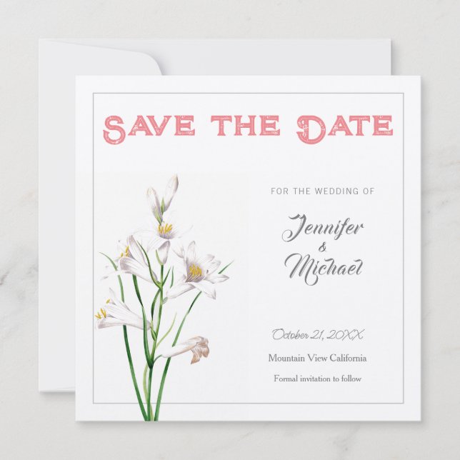 Hochzeitsdesign für Berufliche Blume Save the Date Einladung (Vorderseite)