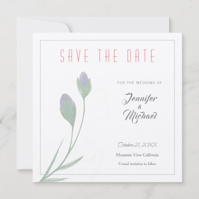 Hochzeitsdesign für Berufliche Blume Save the Date Einladung (Vorderseite)