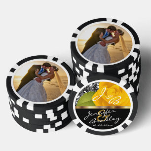 Hochzeitsdesign für Braut und Groom Gelb Rose Pokerchips