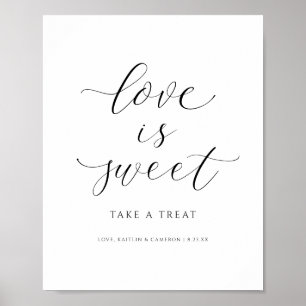 Hochzeitsdessert-Schild Liebe ist süße Candy-Buffe Poster