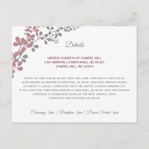 Hochzeitsdetails Baby's Breath Dusty Rose Einlage Begleitkarte