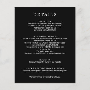 Hochzeitsdetails im schwarz-weißen Budget-Stil Flyer