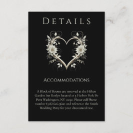 Hochzeitsdetails - Moderne Blume mit Herz Begleitkarte