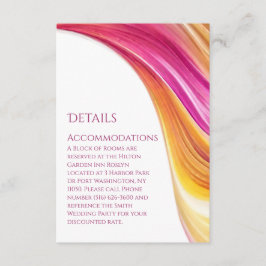 Hochzeitsdetails - Moderne rosa Gelb- Begleitkarte