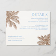Hochzeitsdetails Palm Tree 2 Farben