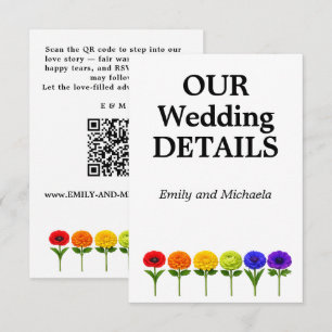 🌈 Hochzeitsdetails QR LGBTQ Gemeinsam wachsen Begleitkarte
