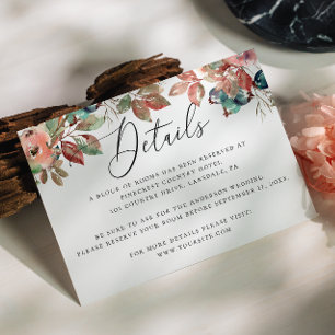 Hochzeitsdetails von Fall Berry Wasserfarbenes L Begleitkarte