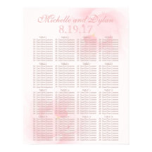 Hochzeitsdiagramm für Hochzeitssitze mit hellrosa 