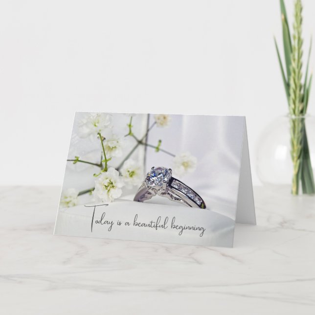 Hochzeitsdiamanten und Blume Karte (Vorderseite)