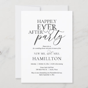 Hochzeitsdinner und -party mit Happy End Einladung