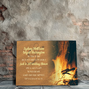 Hochzeitsdusche-Einladungsvorlage für Lagerfeuer Einladung