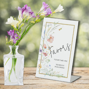 Hochzeitsdusche-Geschenke mit Wildblumen Sockelschild