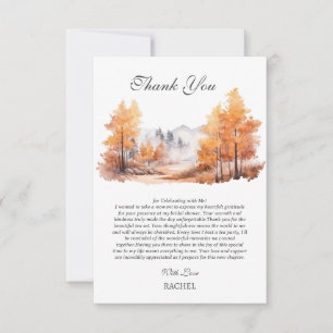 Hochzeitsdusche im Herbstwald Szenario Dankeskarte