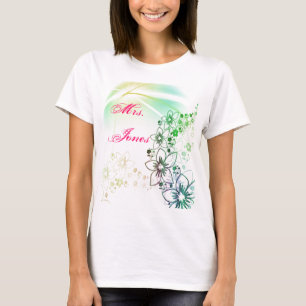 Hochzeitsdusche Party Blumen Kunst benutzerdefinie T-Shirt