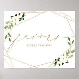 Hochzeitsegler Geometrische Grüne Goldene Bridal Poster