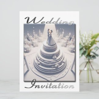 Hochzeitseinladung 3D Couple tanzen auf ihrem Kuch Einladung