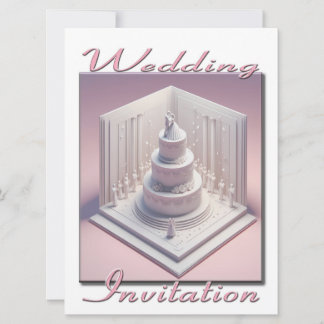 Hochzeitseinladung 3D Couple tanzen auf ihrem Kuch Einladung